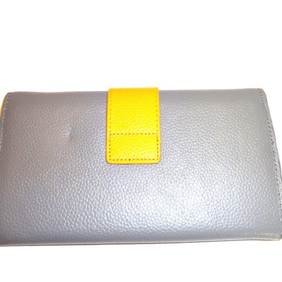 BLACK LEATHER TWO TONE WALLET OR CLUTCH - Picture 9 of 16